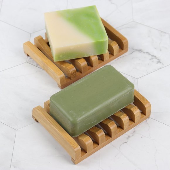 🌟🌟🌟 Set of 2 Natural Bamboo Wood Soap Holder - Picture 5 of 6